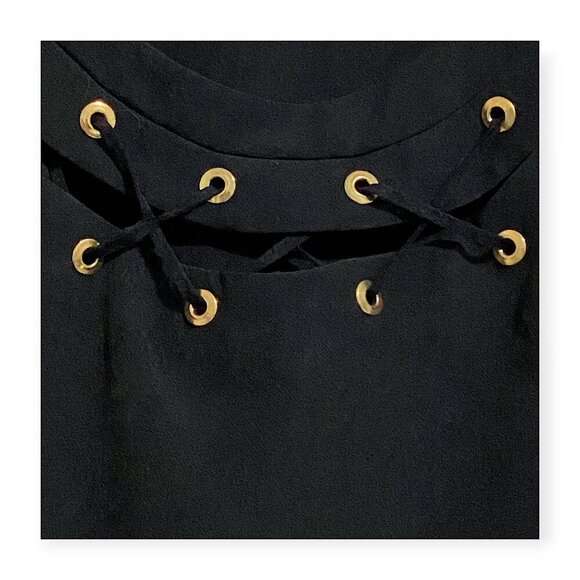 Zara Black Grommet Lace-Up Tunic Dress Size S - Picture 7 of 13